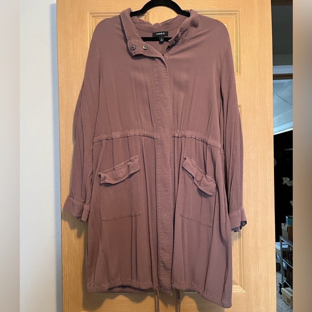 Torrid button up duster jacket